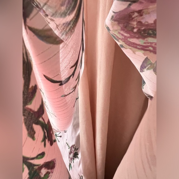 Marchesa Notte Carrara Blush Floral Halter Lurex ‎ Maxi  SZ 2 pink Cottage Core - Picture 9 of 16